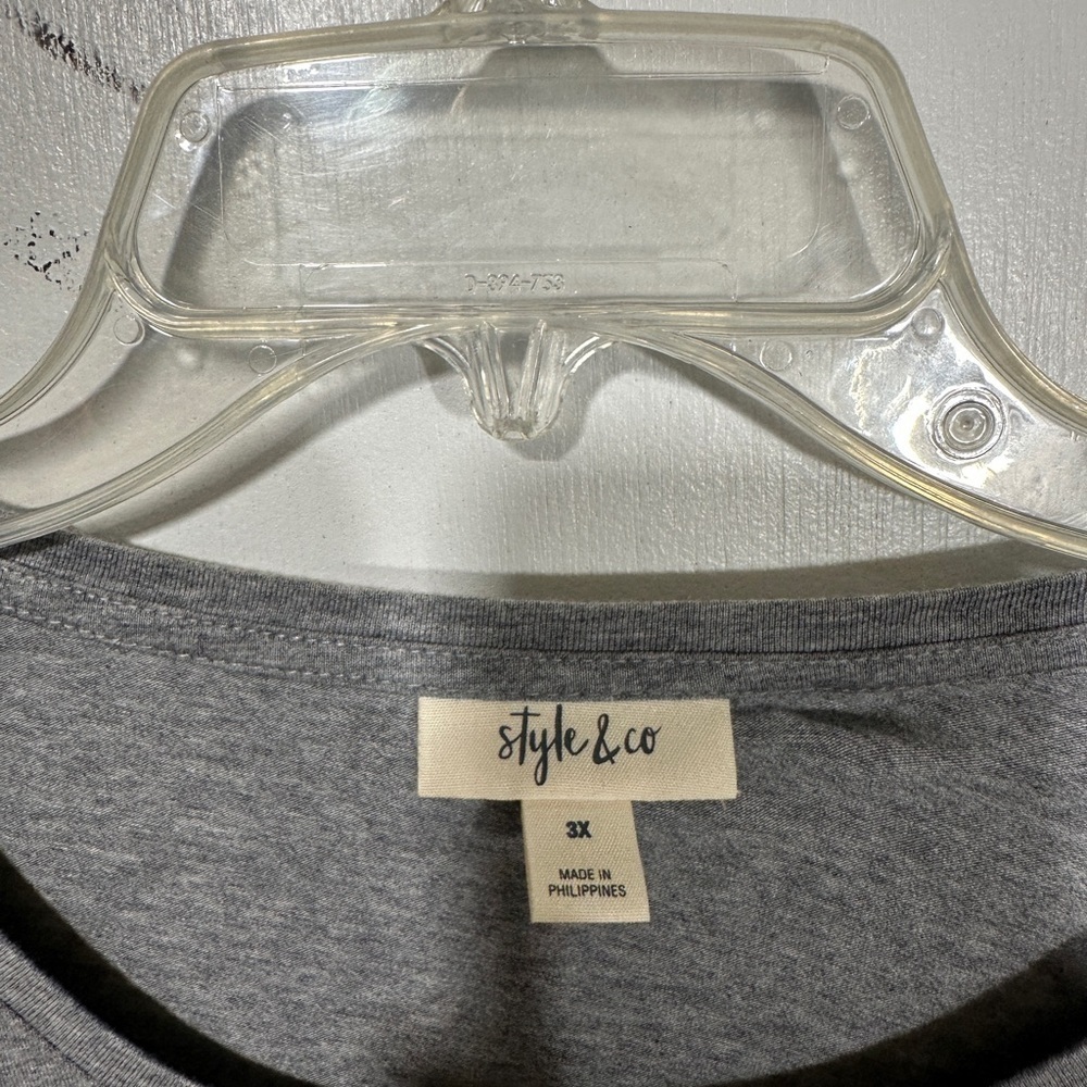 Style & Co Gray Long Sleeve Top - Picture 3 of 3